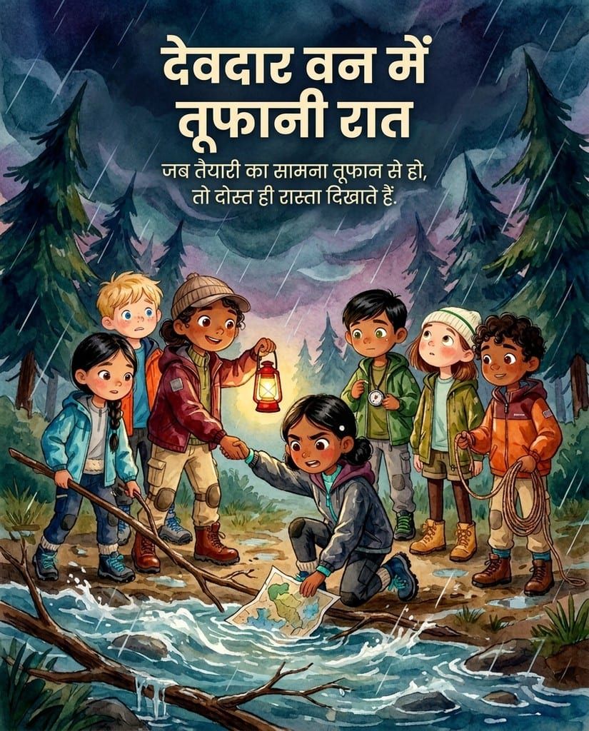 देवदार वन में तूफानी रात