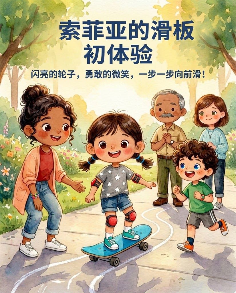 索菲亚的滑板初体验