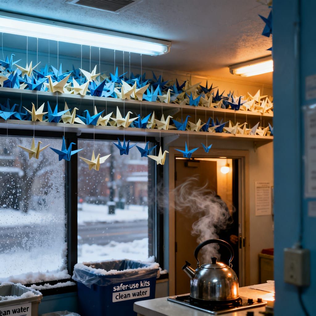 Paper Cranes at Shift Change